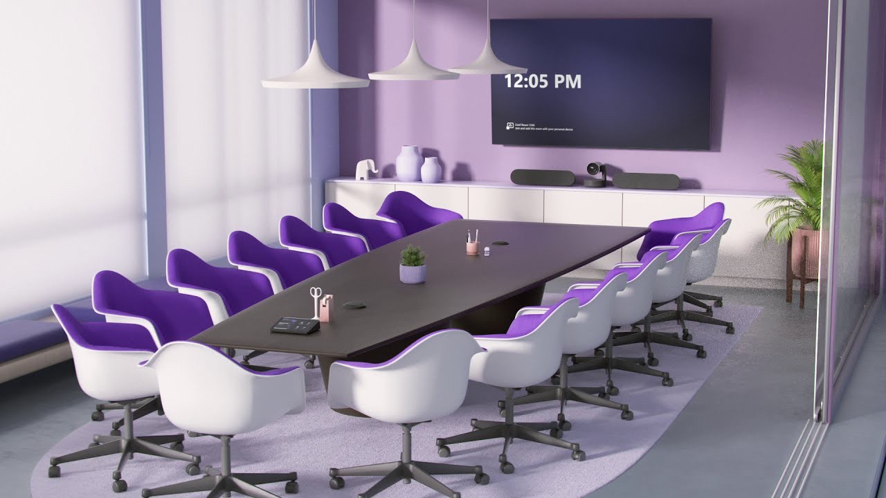 Modern conference room with integrated AV system